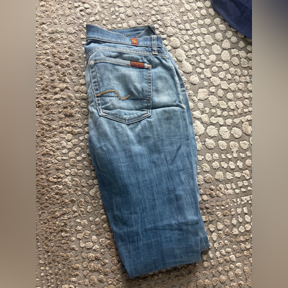 7 For All Mankind Light Blue Straight Leg Jeans